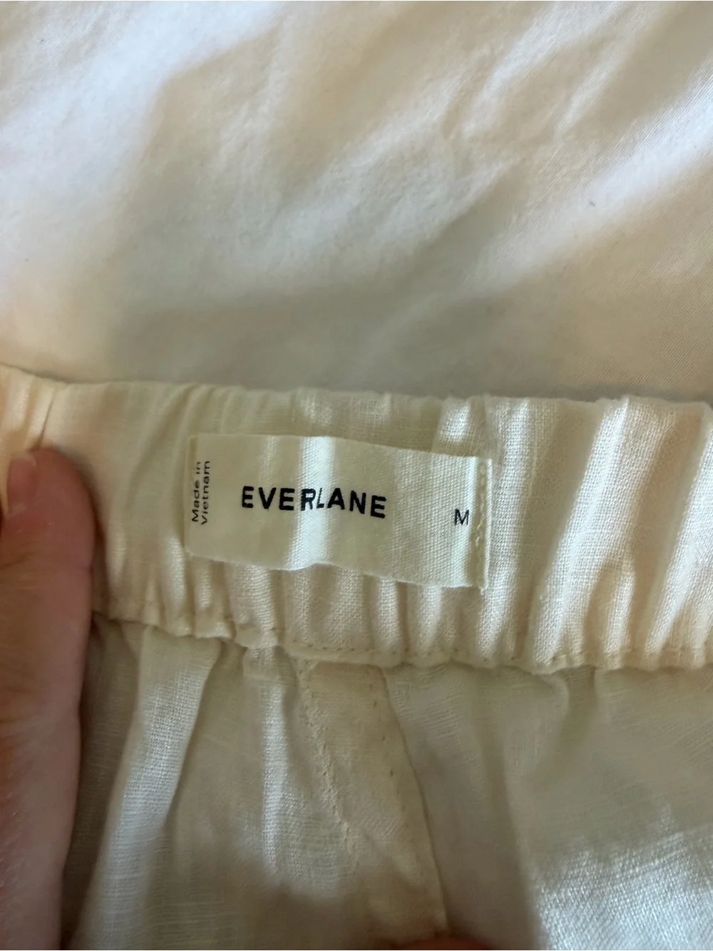 Everlane Cream Drawstring Linen-Blend Joggers